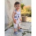 thumbnail image 3 of Cjfdfy Newborn Baby Boy Girls Birthday Overalls Animal Party Print One Birthday Embroidery Short Jumpsuit Cake Smash Outfit Infant Cute My First Birthday Fall Winter Outfit 6-18M, 3 of 9