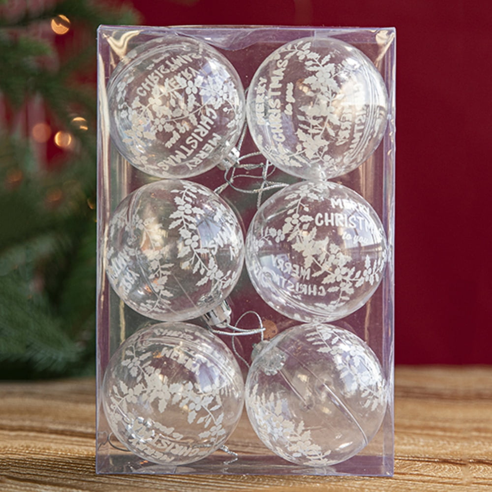 Christmas Tree Ornaments, White Clear Shatterproof Christmas Ornaments