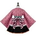 thumbnail image 3 of Nezuko Traditional Dress Kamado Outfit with Bow Belt – Top & Skirt Set, 3 of 8