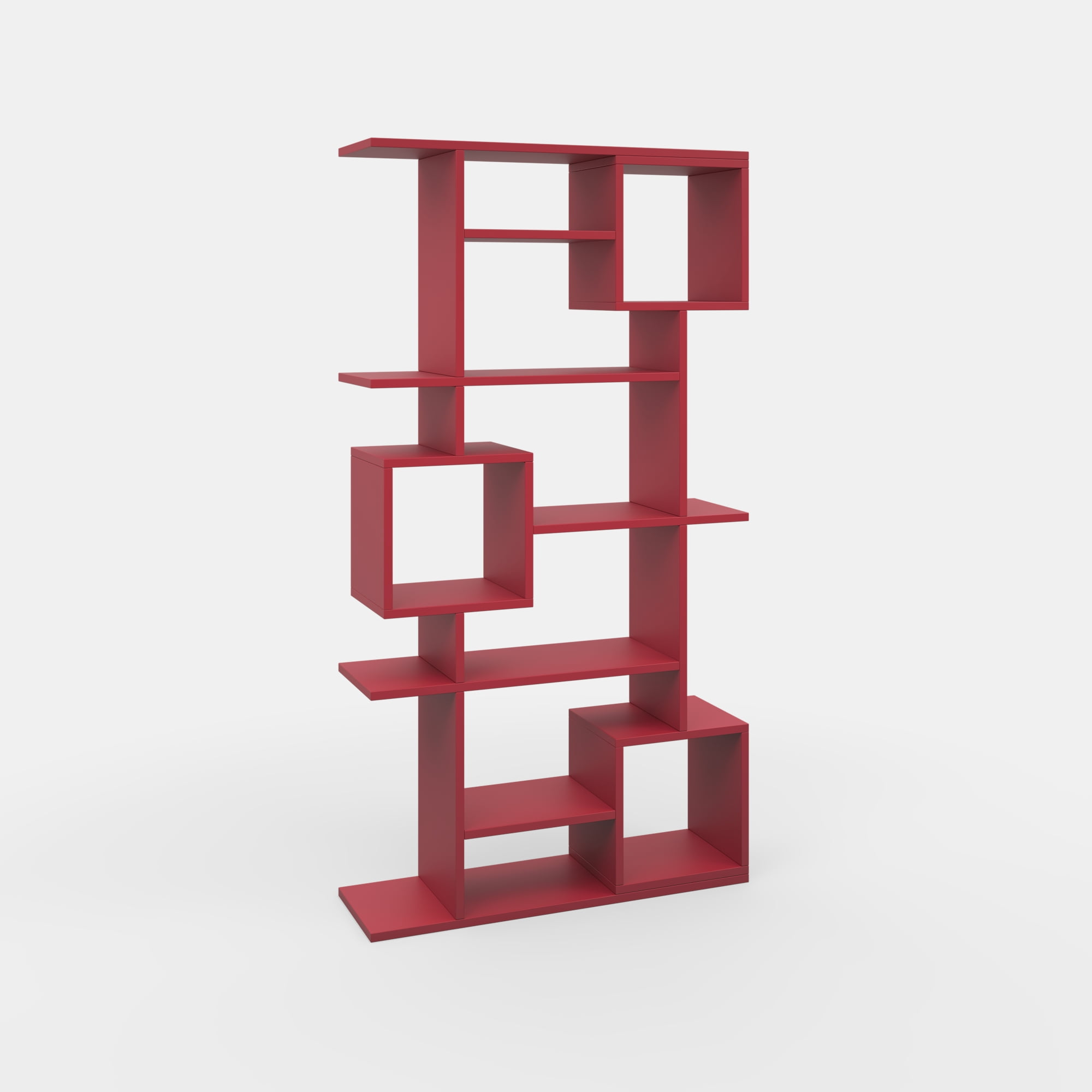 Ada Home Decor Furniture Multiple Tier Open Shelf Burgundy Barrett Modern Bookcase