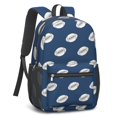 thumbnail image 2 of Football Outline Darkblue Pattern 17" Waterproof Oxford School Backpacks for Teens, S-Shape Padded Straps, for School, Travel, Hiking, Camping, 2 of 4