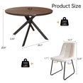 thumbnail image 4 of 45.3" Round Dining Table Set, Mid Century Modern Round Dining Table for 4 Person, with Steel Legs, Coffee Table for Kitchen Dining Room, Office, Save Space, 4 of 6