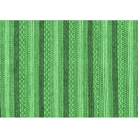 Ahgly Company Indoor Rectangle Abstract Emerald Green Modern Area Rugs, 2' x 3'