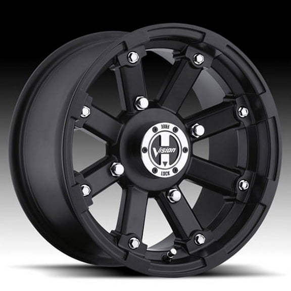 12x7 Vision 393 Lockout Matte Black UTV Wheel 4x137 (2.5mm)