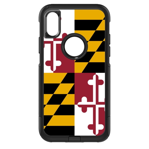 DistinctInk Custom SKIN / DECAL compatible with OtterBox Commuter for iPhone XR (6.1" Screen) - Maryland State Flag - Show Your Love of Maryland