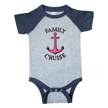 

Inktastic Family Cruise pink ship anchor Gift Baby Boy or Baby Girl Bodysuit