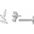 thumbnail image 2 of Cubic Zirconia Crawler Cartilage Labret Stud Earrings for Women Girls 925 Sterling Silver Crystal Leaf Tragus Monroe Climber Studs Lip Nose Ring Dainty Body Piercing Jewelry Gifts 16G, 2 of 3