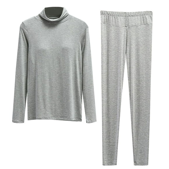 Rbaofujie Short Pants Nightwear Women Solid Color High Neck Padded Pajamas with Cups Long Sleeves and Trousers Two Piece Home Pajamas Sets Sleepshirt for Women Clearance
