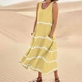 thumbnail image 2 of Sngxgn Women's Long Tank Maxi T-Shirt Summer Casual Dress(Yellow,M), 2 of 6