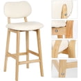thumbnail image 4 of Juego de 2 Taburetes de Bar, Taburete Alto con Base de Madera, para Bar Cocina Comedor Bistro - Blanco crema esquí esquí Gafas de esquí, 4 of 5