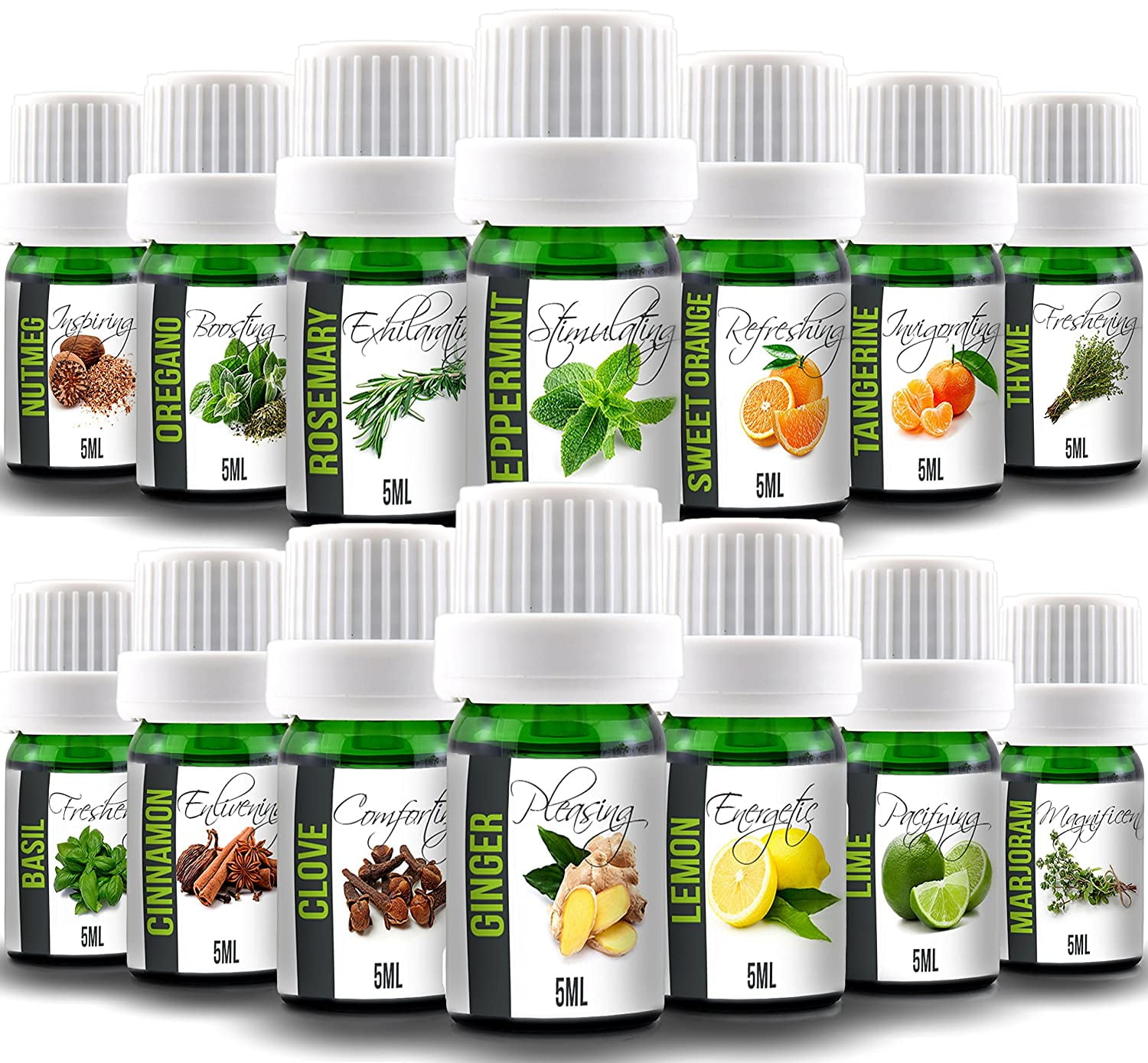 Aroma2Go – Kitchen Set of 14 Natural Pure Plant-Based Essential Oils – Top Selling Aromatherapy Bundle Set – Therapeutic Grade Essential Oils – 14-Piece Set