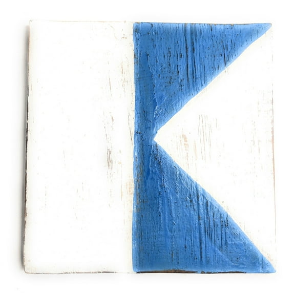 A Nautical Alphabet Wooden Plaque 7" X 7" - Coastal Decor | #skn16017a