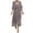 Grey, variant on Ruyang Women Boho Maxi Dress Womens Casual Summer Lace Up Maxi Dress Short Sleeve Chiffon V Neck Long Flowy Beach Dresse