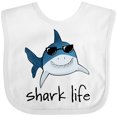 thumbnail image 3 of Inktastic Shark Life Fun Shark with Sunglasses Boys or Girls Baby Bib, 3 of 4