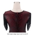 thumbnail image 4 of Summer Dress For Women 1920s Vintage Flapper Great Gatsby Fringe Beaded Dresses Prom Cocktail Prom Sequin Tassels Size S-3XL,Black And Red,M, 4 of 10