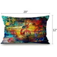 thumbnail image 2 of Farmhouse Decorative Outdoor Throw Pillow Covers for Couch Sofa Bed Colorful Collage with Music Notes and The Violin Clef Pillow Cover Modern Decor Pillow Case 12 x 20 Inch, 2 of 6
