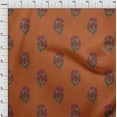 thumbnail image 3 of oneOone Viscose Chiffon Rust Brown Fabric Floral Block Sewing Craft Projects Fabric Prints By Yard 42 Inch Wide, 3 of 4