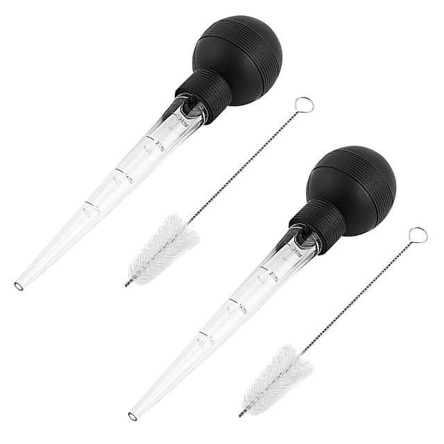 CEHVOM 2pcs Kitchen Utensil For Turkey Beef Pork Roasting Chicken Quality Rubber Barbecue Drip Hose Including Brush For Easy Clean Up Clearance