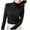 Black, variant on TIMIFIS White Solid Color Tops for Women High Collar Crop Undershirts Tops Long Sleeve Blouses Casual Fashion Stylish Fall Winter Shirts