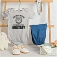 thumbnail image 2 of Tough Dog My Cousin in the Military Romper Boys or Girls Infant Baby Brisco Brands NB, 2 of 7