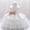 White, variant on Fesfesfes 2 Piece Set Toddler Girls Dress Net Yarn Embroidery Rhinestone Bowknot Birthday Party Gown Long Dresses Headband Suit Holiday
