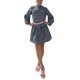thumbnail image 2 of VISgogo Vestido de primavera para mujer, vestido de manga larga con estampado floral/leopardo con cuello en V, trajes sueltos hasta la rodilla para mujer VISgogo moda, 2 of 9