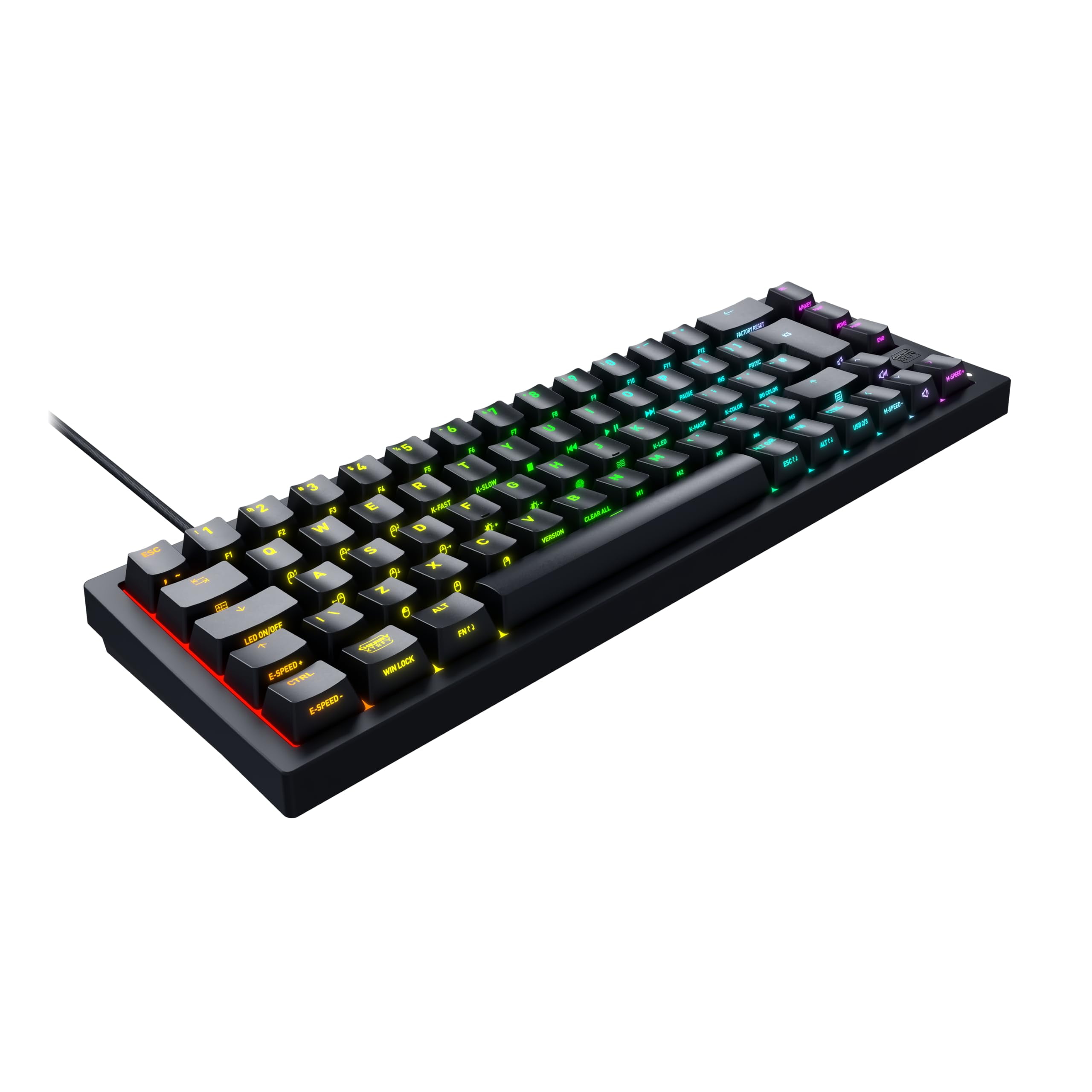 Cherry Xtrfy K5V2 Compact, Mechanical Gaming Keyboard in 65% Format US Layout Hot Swappable, CHERRY MX2A RED Switches (Black)