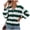 Green, variant on Women Striped Knit Cardigan V Neck Button Down Oversized Puff Long Sleeve Color Block Sweater Jacket Loose Ribbed Cuff Cropped Knit Outerwear for Spring Fall Daily Vacation