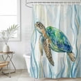 thumbnail image 4 of Shower Curtain Sea Turtle Bathroom Curtains with Hooks, Waterproof Fabric Ocean Marin Life Teal Coral Bath Shower Curtains Set for Bathroom Bathtubs Decor 72x72 Inch, 4 of 9