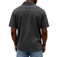 thumbnail image 4 of Zimjoy Mens Casual Polo Shirts Classic Button Basic Short Sleeve Shirt Solid Color Retro Tees Golf Stylish Tops, Black L, 4 of 4