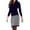 Blue, variant on XDZJLR Womens Dresses Houndstooth for Fashion Stitching Long Sleeve V Neck Business Outfits for Work Clothes Skirt