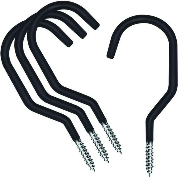 Heavy Duty Bike Hook: 4 Pack Small Size Perfect Hooks | Hangers for Garage Ceiling and Wall Bicycle Storage and Hanging Screw in Bike Storage Hanger