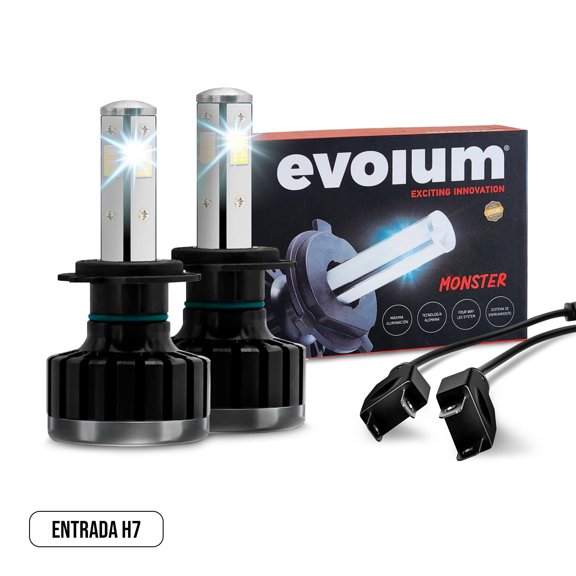 Luces Led para Auto - EVOLUM - Modelo Monster 12,500 lúmenes - Resistencia al Agua - Haz de luz Perfecto: Luz Blanca