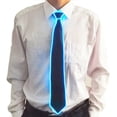 thumbnail image 5 of CUITING LED Glowing Tie Men Women Luminous Light Up Necktie Party Decoration Halloween Parties Cosplay Props Clear Blue, 5 of 13