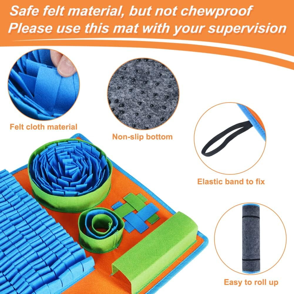 General Snuffle Mat for Dogs, Interactive Dog Puzzle Toy for Boredom and Mental Stimulation, Enrichment Feeding Game Sniff Mat Helps Slow Eating and Keep Busy