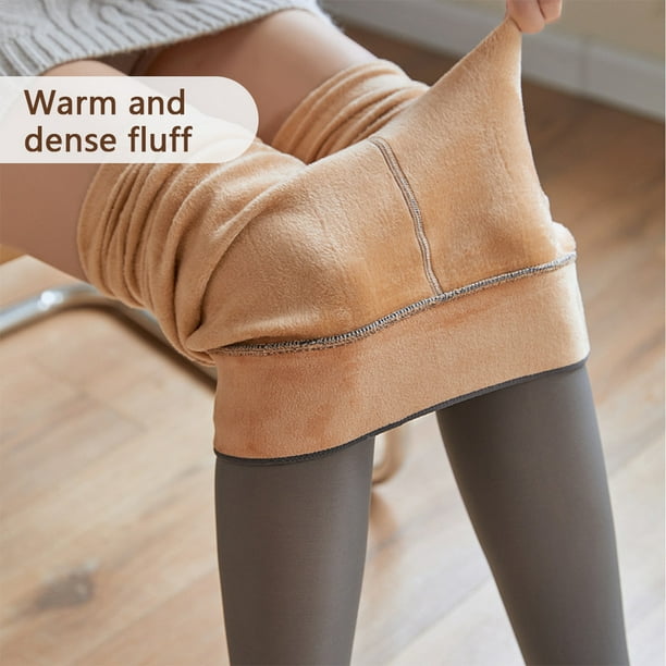 Woman Warm Leggings Autumn Winter Velvet Thicken Thermal Pants Fashion High  Waist Tights Slimming Leg Pantyhose for Female Gray 80g Type 2 