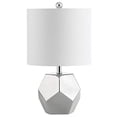 thumbnail image 4 of Safavieh Lighting Collection Hanton Plated Silver 18-inch Bedroom Living Room Home Office Desk Nightstand Table Lamp (LED Bulb Included), 4 of 4