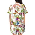 thumbnail image 3 of Naloa Birds And Flowers Women's Short-Sleeved Pajama Set, Loungewear, Summer pajamas, Breathable Cozy - Large, 3 of 9