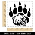 thumbnail image 2 of Grizzly Bear Head in Claw Paw Square Rubber Stamp Stamping Scrapbooking Crafting - Small 1.25in, 2 of 7