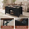 thumbnail image 5 of 47.3 in Lift Top Coffee Table with Storage Coffee Tables for Living Room Farmhouse Center Table, Large Rectangle Middle Tables with Hidden Compartment & Adjustable Shelf,Black, 5 of 9