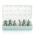 thumbnail image 2 of Martha Stewart 16-Piece Stainless Steel Assorted Cake Decorating Nozzles, Mint, 2 of 8