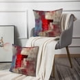 thumbnail image 2 of Set of 2 Red Brown and Gray Throw Pillow Covers Modern Abstract Painting Decorative Pillow Cases Home Decor Standard Square 16x16 Inches Pillowcases, 2 of 6