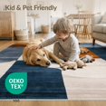 thumbnail image 4 of ODIKA 8'x10' Washable Area Rug Durable, Non-Slip Navy Abstract Absract Brushstroke Contemporary Block Pile for Living Room, Under Sectional, Family, 4 of 7