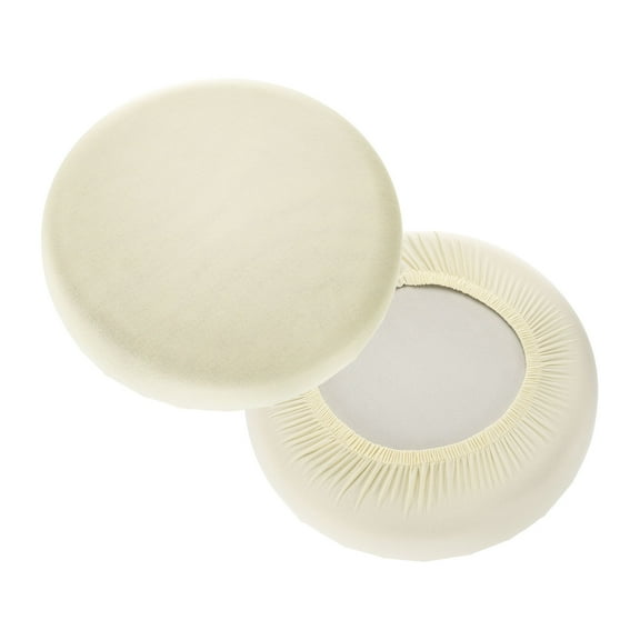 Uxcell 2 Pack Stool Covers Round, 11-15 Inch Bar Stool Covers Washable Dustproof Slipcover Seat Cushion with Elastic for Bar Kitchen Living Room Decor, Cream White