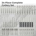 thumbnail image 5 of 24 Piece Silverware Set with Steak Knives, Stainless Steel Flatware Set for 4, Mirror Polished Cutlery, 5 of 8