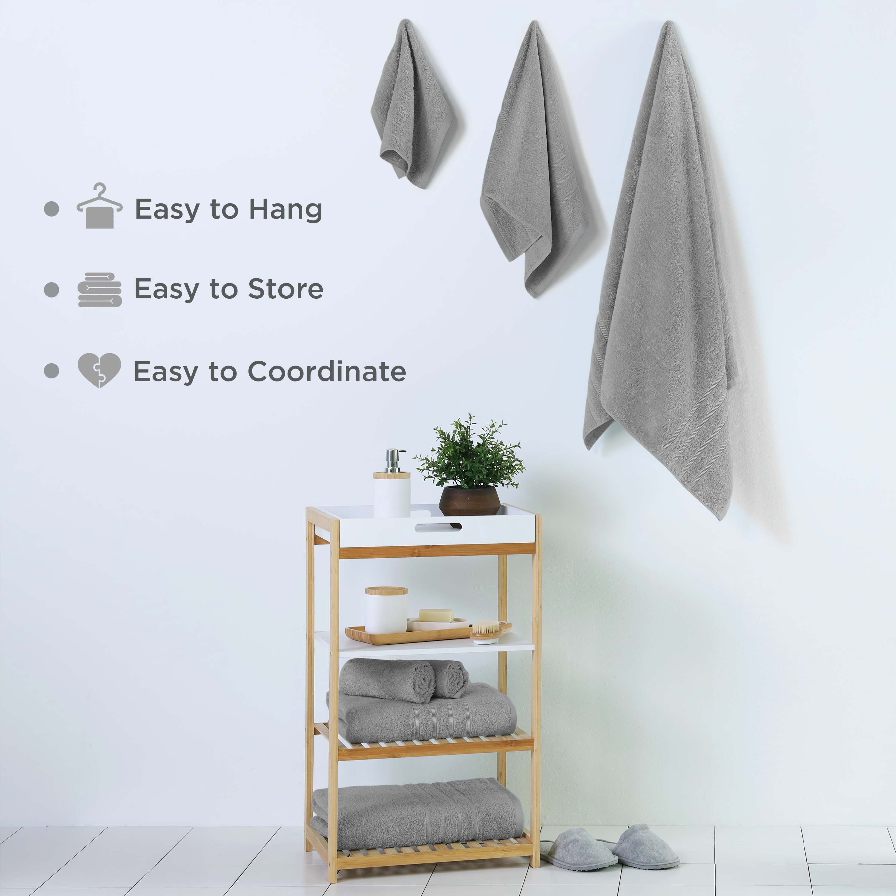 Martex 6-Piece Towel Set | 100% Cotton Soft & Absorbent Bath Towels | Monument Gray