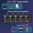 thumbnail image 2 of Interruptor de audio FlyRoadUp 4 entradas 1 salida A/B Aux 3.5 mm + RCA L/R, 2 of 7