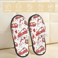 thumbnail image 4 of Junzan Fuzzy Feet Slippers For Women,House Shoes Non Slip Indoor/Outdoor,Fire Truck Designs-Medium, 4 of 9