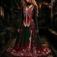 thumbnail image 3 of Stamzod Halloween Dresses for Women Fashion Vintage Long Sleeve A Line Maxi Dress Plus Size V Neck Long Party Dress, 3 of 4