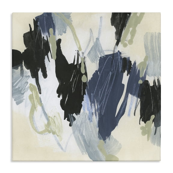 Stupell Industries Modern Blue & Neutral Abstraction Canvas Art, 17 x 17, by June Erica Vess